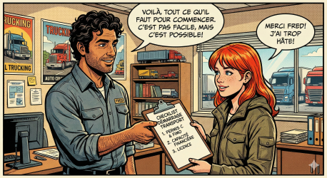 Illustration de l'article de blog Checklist : les 10 étapes pour démarrer son activité après l’examen – Créer son entreprise de transport léger